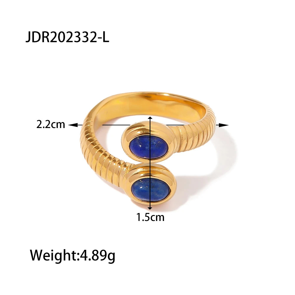Uworld 18K Gold PVD Plated 316L Stainless Steel Rings Finger Chunky Wedding statement Jewelry Shell Freshwater Pearl Zircon Ring