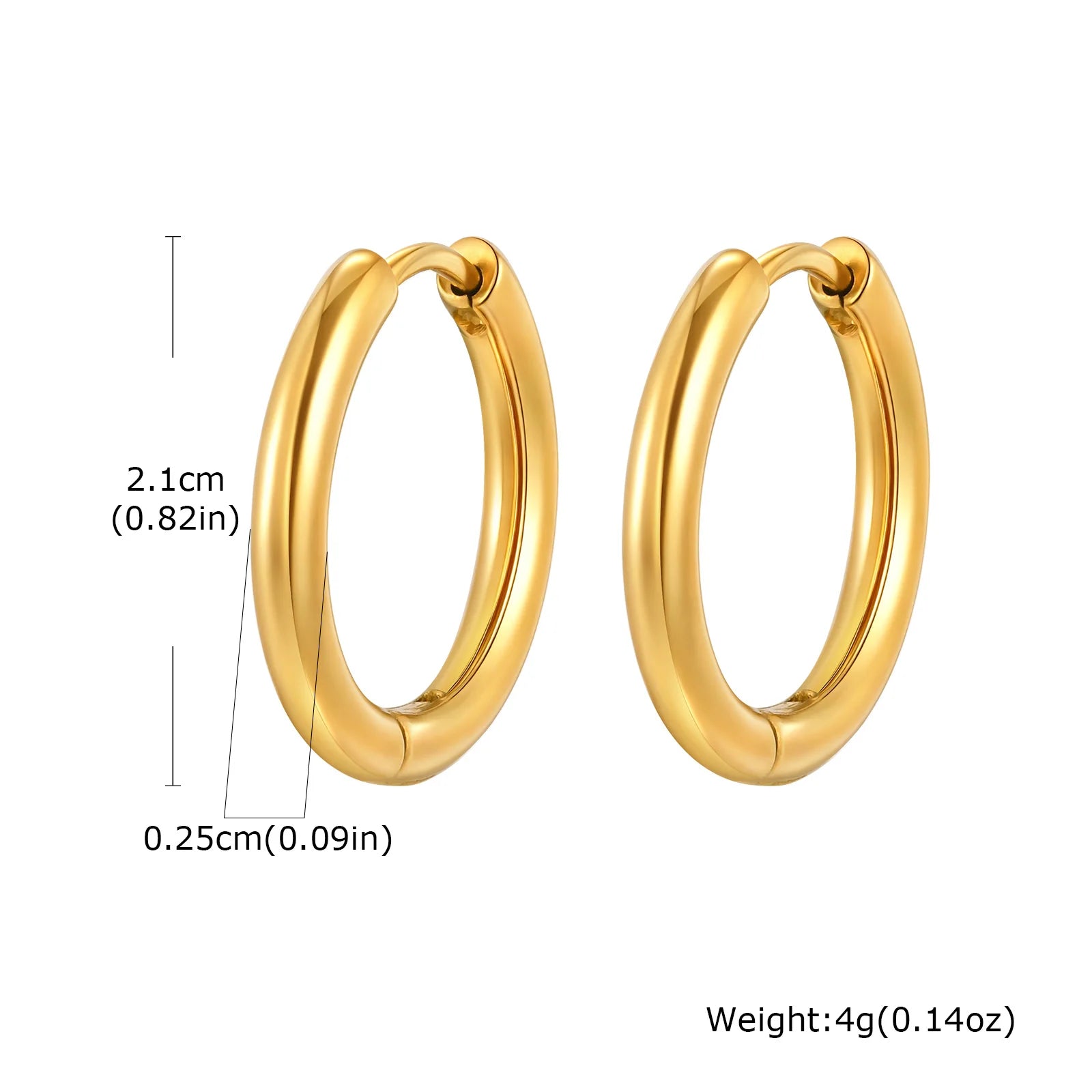 Minimalist Circle Hoop Earrings for Women,Stainless Steel Gold Color Cartilage Ear Bone Piercing Round Earrings,Classic Jewelry