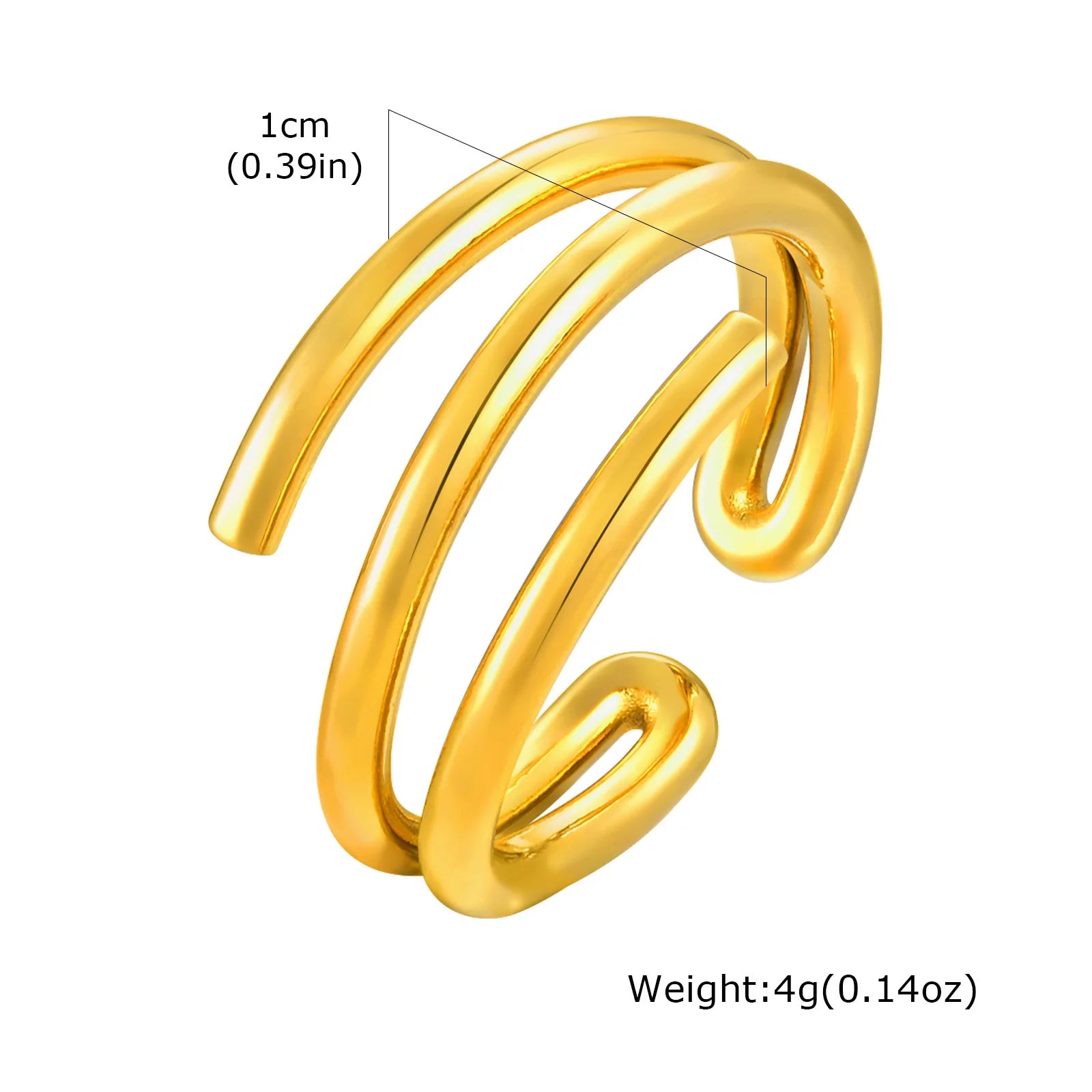 Geometric Minimalist Ring Gold Plated Stainless Steel, V Shap Stackable Ring for Women Gift