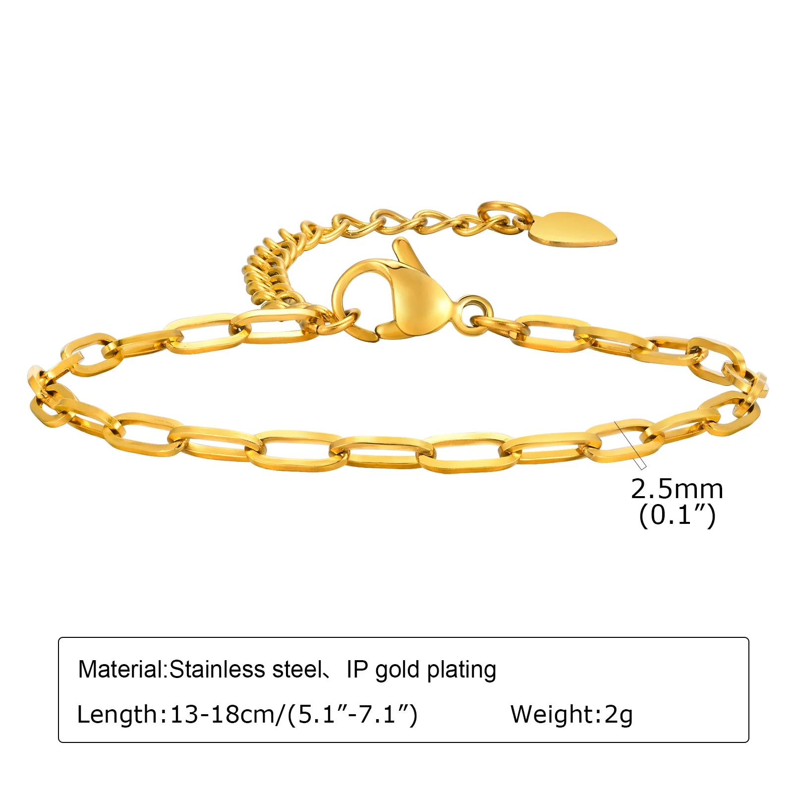 Trendy Simple Rectangle Charm Chain Anklet for Girls Boys , Gold Color Stainless Steel Ankle Chain Bracelets Jewelry