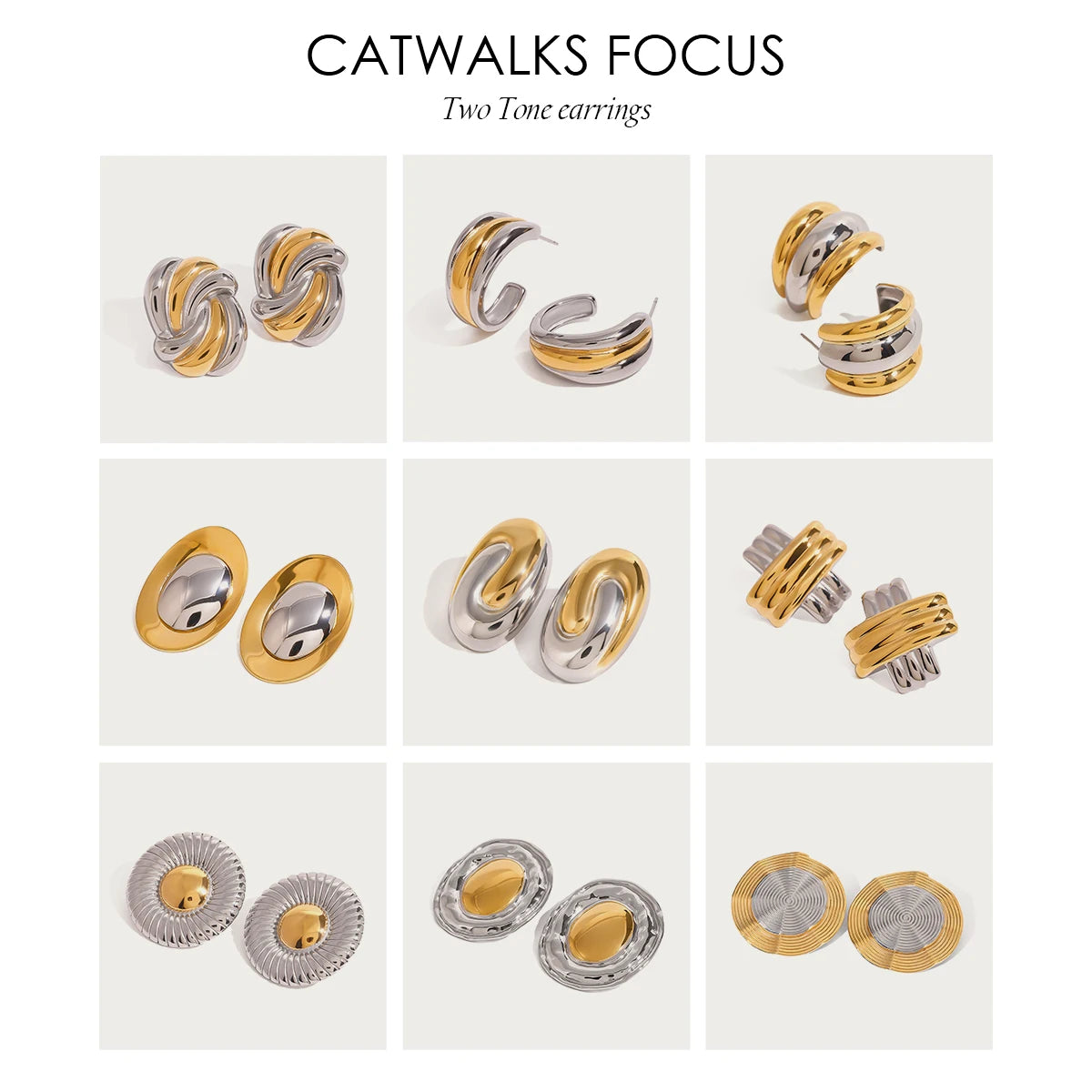 Uworld Tie A Knot Silver And Gold Color Mixed Earrings Two Tone Ear Studs Women's Accessories Gift for her