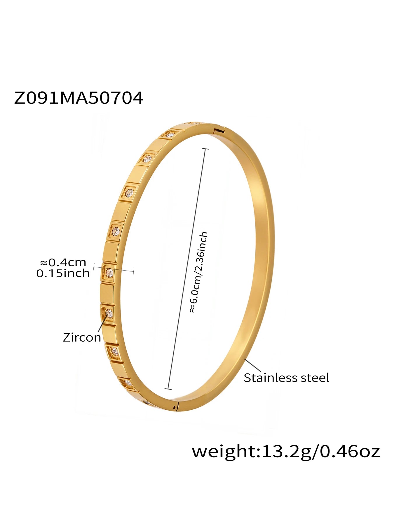 Nivora High Quality Stainless Steel Zircon Round Smooth Bangles For Women Minimalist Rust Proof Casting Jewelry Women Bracelets