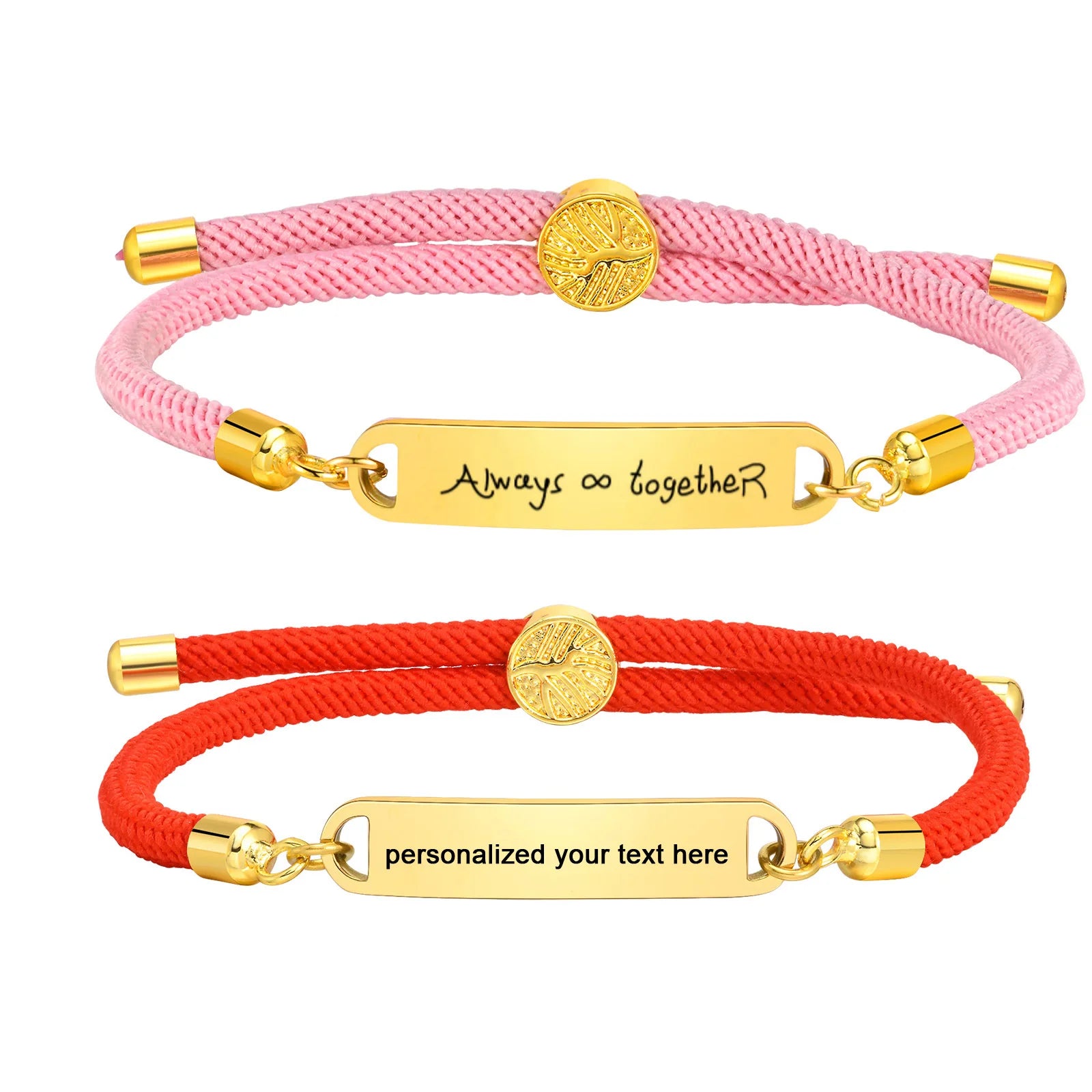 Free Customized ID String Bracelets for Women Girls, Handmade Rope Wristbands Name Personalized Fashion Gift