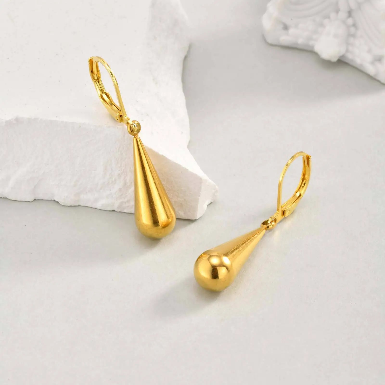 Teardrop Leverback Earrings for Women,  Waterdrop Tear Drop Dangle Earrings, Stainless Steel Jewelry Hypoallergenic