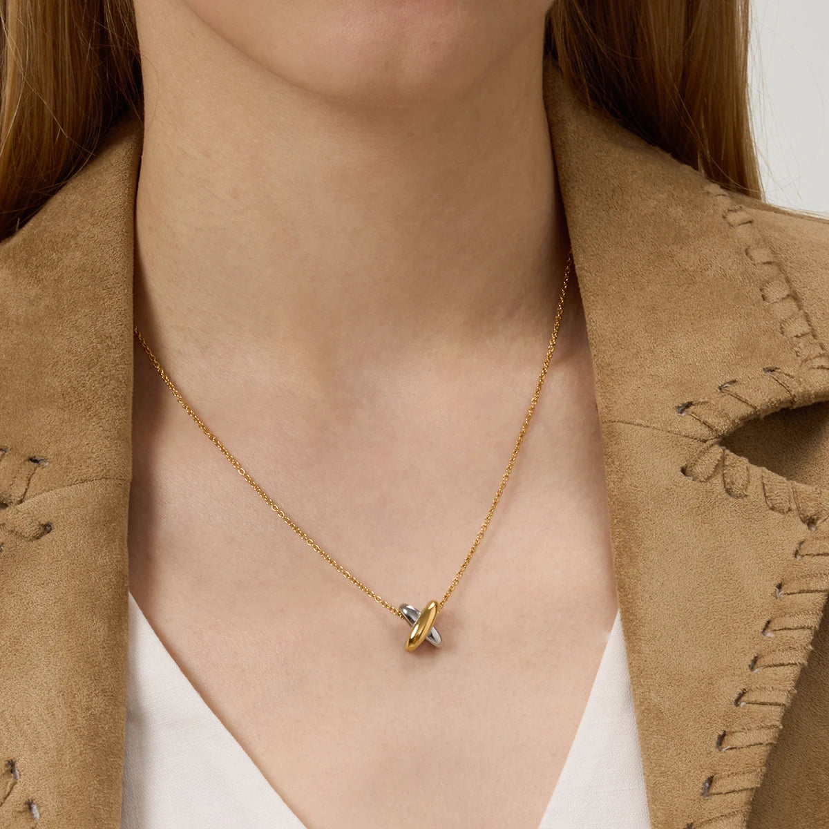 Uworld Minimalist 18k Color Blocked X-shaped Earring Women PVD Plated Stainless Steel Crossover Geometric Earring Jewelry